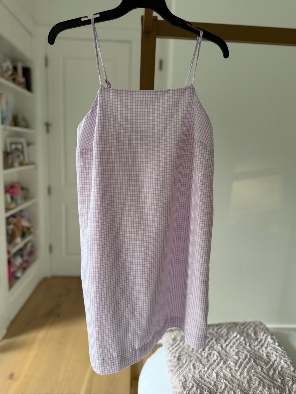 Old Navy Lavender Check Slip Dress with Spaghetti Straps